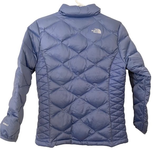 The North Face Girls XL (18) Periwinkle Lavender Quilted 550 Puffer‎ Coat Rare - Picture 2 of 7